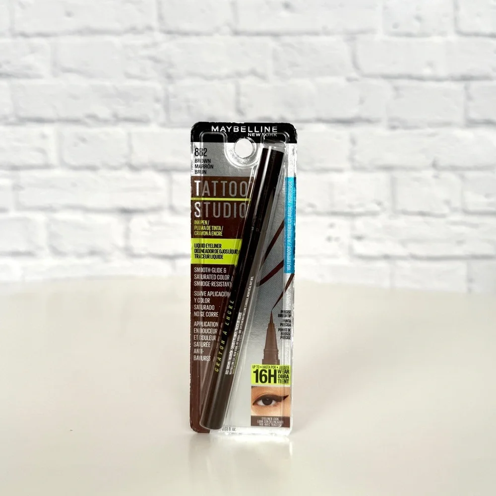 New Maybelline Tattoo Studio Ink Pen Liquid Eyeliner Waterproof Brown